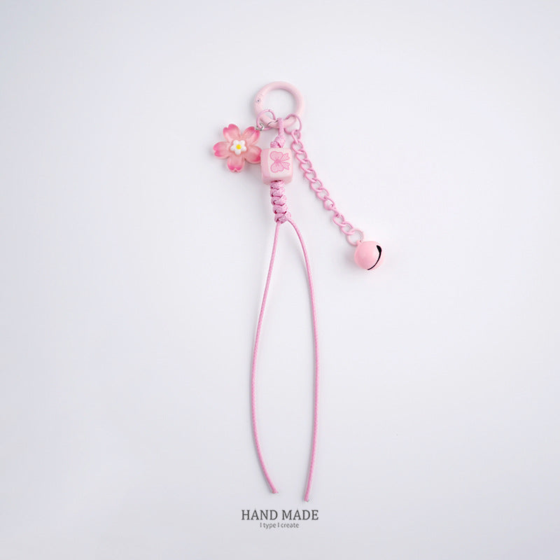 Pink Cherry Blossom Acrylic Flower Keychain 2pcs 9