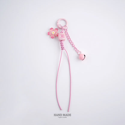 Pink Cherry Blossom Acrylic Flower Keychain 2pcs 9