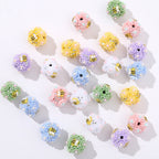 Floral Bubblegum Beads 23mm Bee Flower Ball Resin Rhinestone 3pcs 2