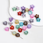 Plating Star and Heart Button Acrylic Beads 11mm Assorted Colors 50pcs 4