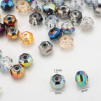 Faceted Glass Beads 8mm Watermelon Electroplated Iridescent 30pcs 4