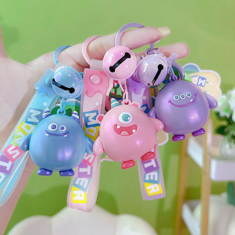 Cute PVC Monster Keychain Colorful Glossy Finish Fun Design 3
