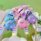 Cute PVC Monster Keychain Colorful Glossy Finish Fun Design 3