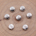 Flat Metal Beads 6mm Eye Pattern Silver Tone Zinc Alloy 80pcs 2
