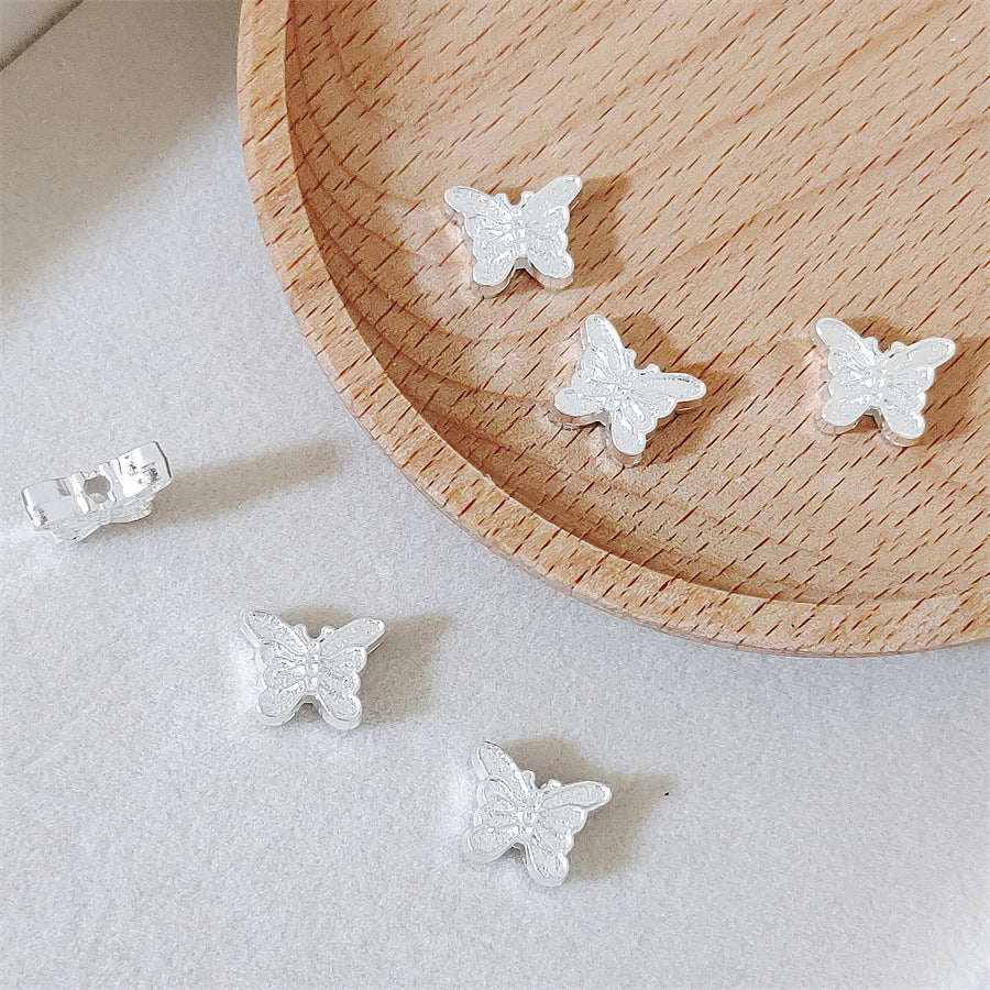 Butterfly Metal Beads 12mm Delicate Textured Alloy 100pcs 3