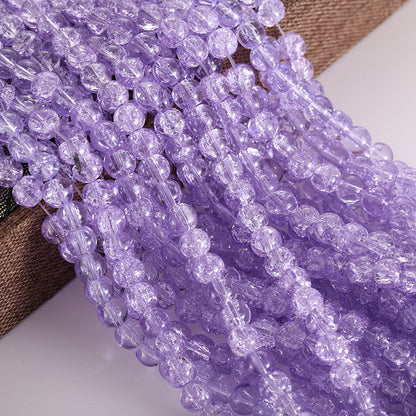 Electroplated Crackle Glass Beads 8mm Vibrant Mixed Colors 10 Strands 7