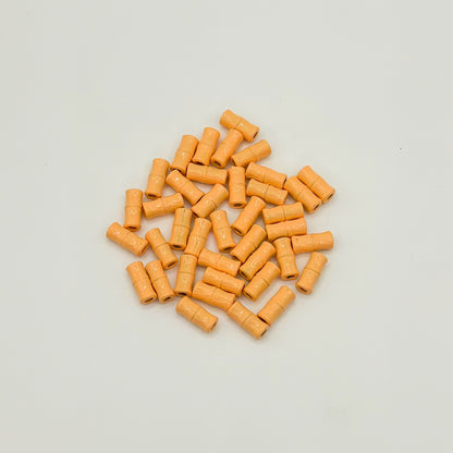 Bamboo Tube Metal Beads 3x8mm Baking Painted Alloy 40pcs 12