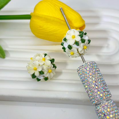 Flower Cluster Clay Beads 20mm Fresh Camellia Polymer 10pcs 14