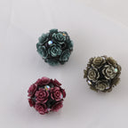 Flower Cluster Clay Beads 20mm Glitter Gothic Rose Bubblegum 10pcs 2