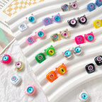 Cat Eye and One-Eyed Beast Metal Beads 10mm Baking Painted 10pcs 3
