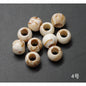 Vintage Acrylic Large Hole Beads 10-11.6mm Earth Tone Crackle 1pc 3