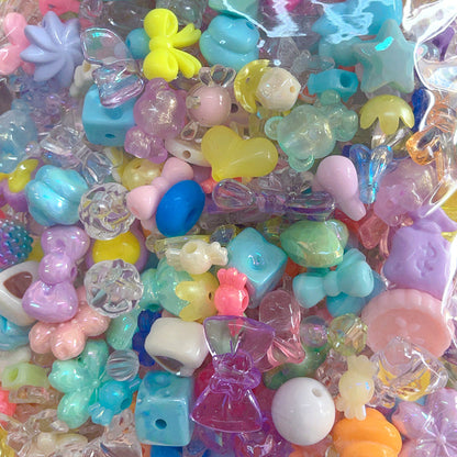 Multicolor Mixed Shape Acrylic Beads Vibrant Pastel Colors 5