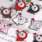 Finger Heart Pose Metal Beads 20mm Enamel Alloy 5pcs 2