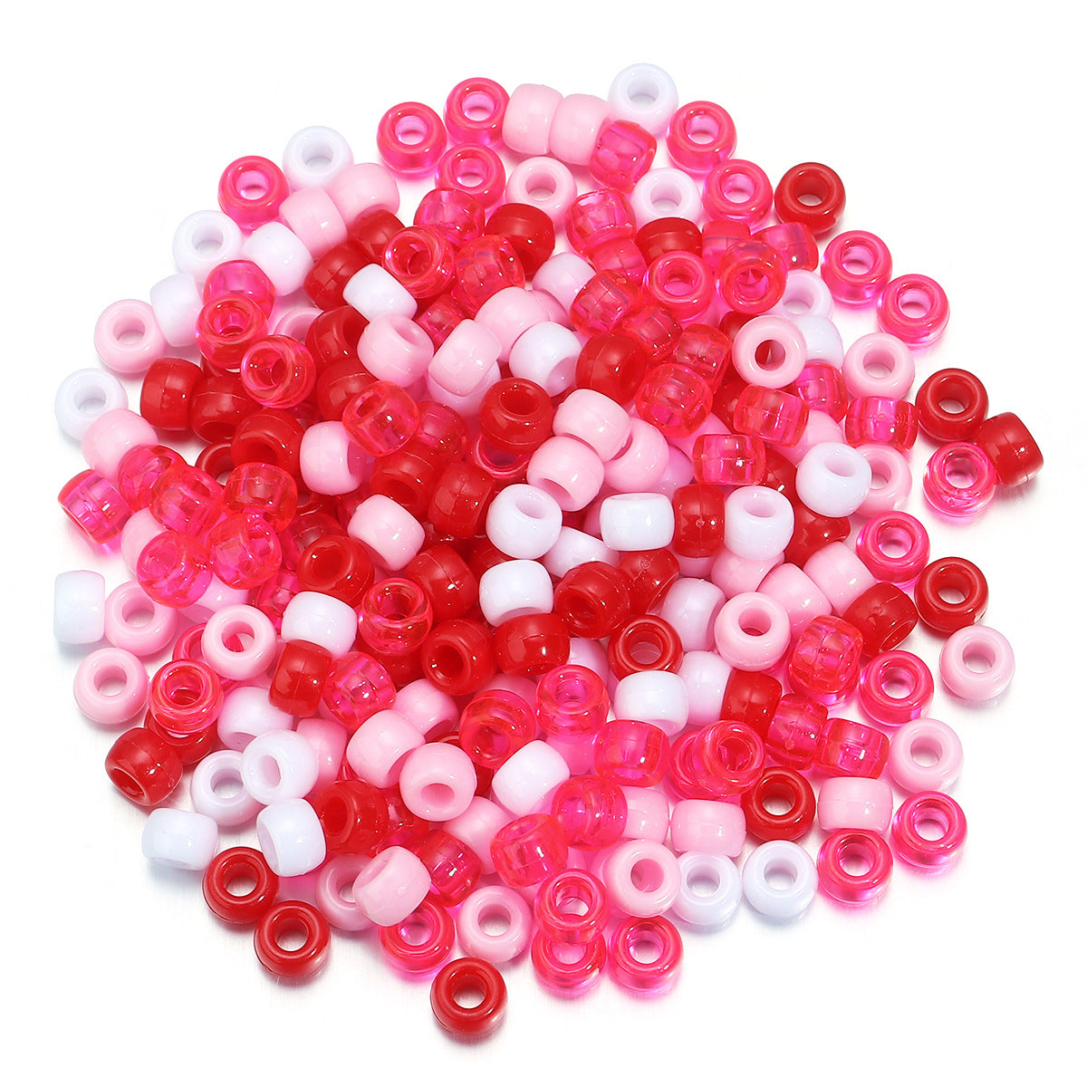Festival Theme Pony Beads 9mm Acrylic Assorted Colors 200pcs 11