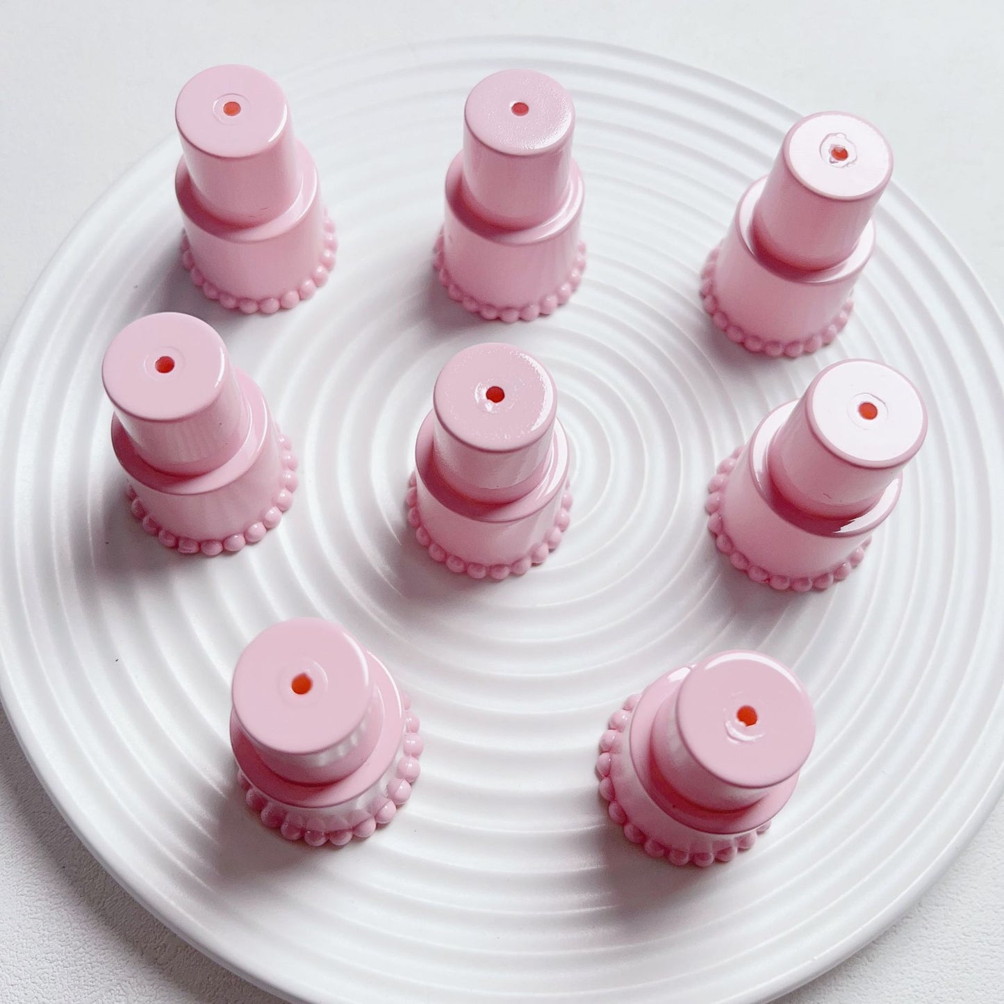 Painted Square Round Acrylic Beads 31mm 35mm Macaron Cake Double Layer 5pcs 12