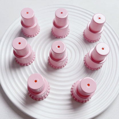 Painted Square Round Acrylic Beads 31mm 35mm Macaron Cake Double Layer 5pcs 12