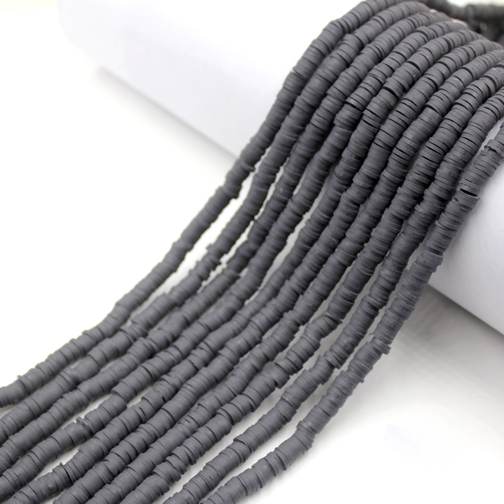 Flat Clay Beads 6mm Solid Color Polymer Spacer Discs 10strands 6