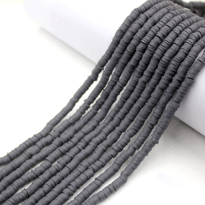 Flat Clay Beads 6mm Solid Color Polymer Spacer Discs 10strands 6