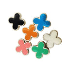 Clover Enamel CCB Plastic Acrylic Beads 30mm Glossy Gold Outline 50pcs 3