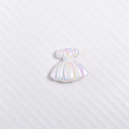 UV Plating Skirt Acrylic Beads 26mm Colorful Shimmering 20pcs 5