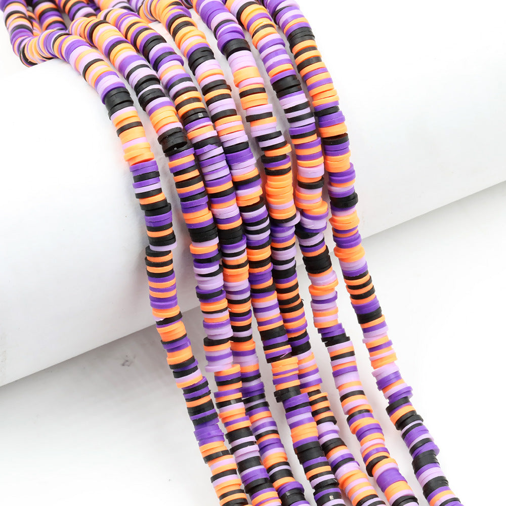 Flat Clay Beads 6mm Colorful Matte Polymer Spacer 10 Strands 42