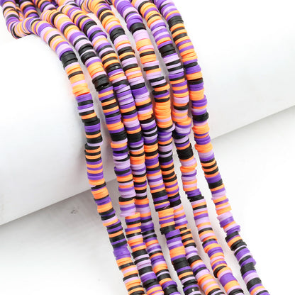 Flat Clay Beads 6mm Colorful Matte Polymer Spacer 10 Strands 42