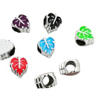 Leaf Enamel CCB Plastic Beads 12mm Colorful Mixed 50pcs