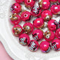 Hand Painted Bear Acrylic Beads 16mm Glossy Single Piece 10