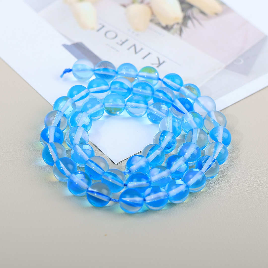 Mermaid Round Glass Beads 6mm Matte Pastel Jewel Tones 40pcs 39