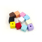 Rubberized Spray Painted Square Acrylic Beads 13mm 50pcs