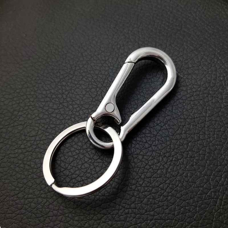 Minimalist Metal Car Keychain Zinc Alloy Silver Tone