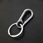 Minimalist Metal Car Keychain Zinc Alloy Silver Tone