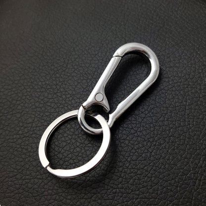 Minimalist Metal Car Keychain Zinc Alloy Silver Tone