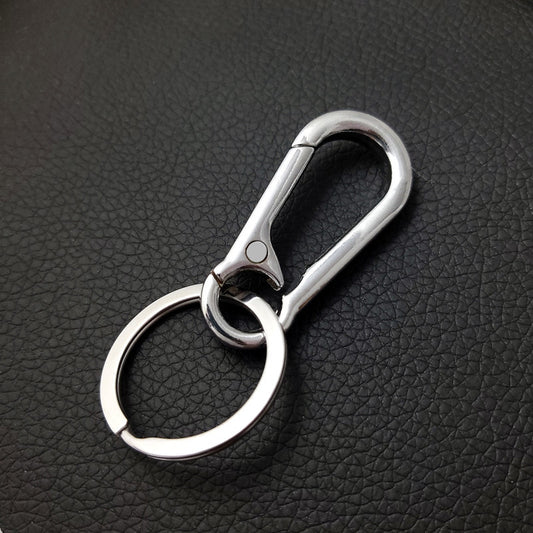 Minimalist Metal Car Keychain Zinc Alloy Silver Tone