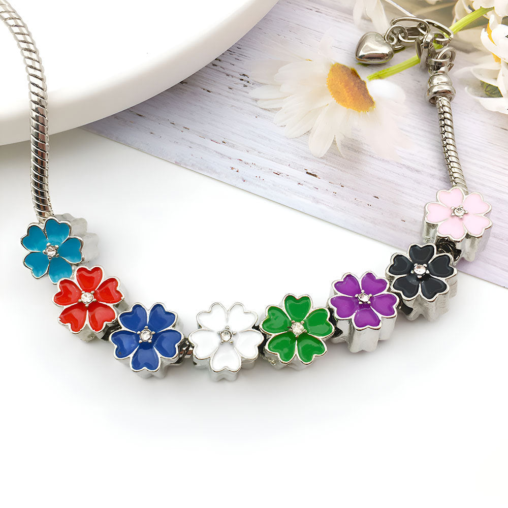 Flower Metal Beads 11mm Colorful Cherry Enamel Zinc Alloy 20pcs 2