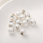 Brass Flower Engraved Metal Beads 10mm Matte Large Hole 50pcs 7