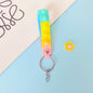 PVC Soft Rubber Bubble Wristlet Keychain Pastel Tie Dye Colors 6