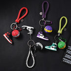 Silicone Basketball Sneaker Keychain with Mini Basketball Charm 2