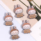 Cheerful Bunny Ear Metal Beads 24mm Colorful Enamel Alloy 10pcs 7