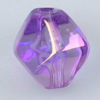 Transparent Rhombus Acrylic Beads 18mm AB Colored Plating 100pcs 9