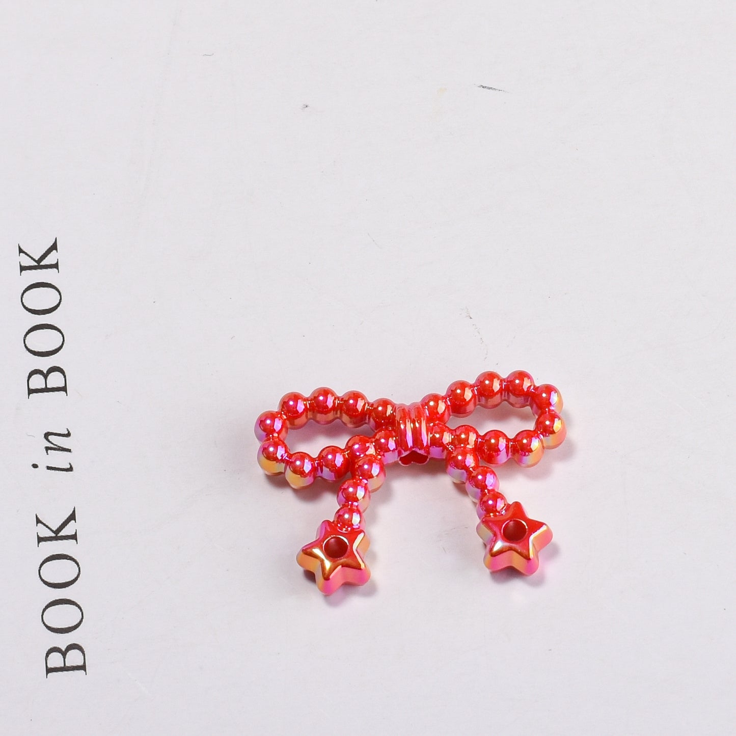 Knitted Bow Acrylic Beads 32mm Solid and Transparent Colors 10pcs 7