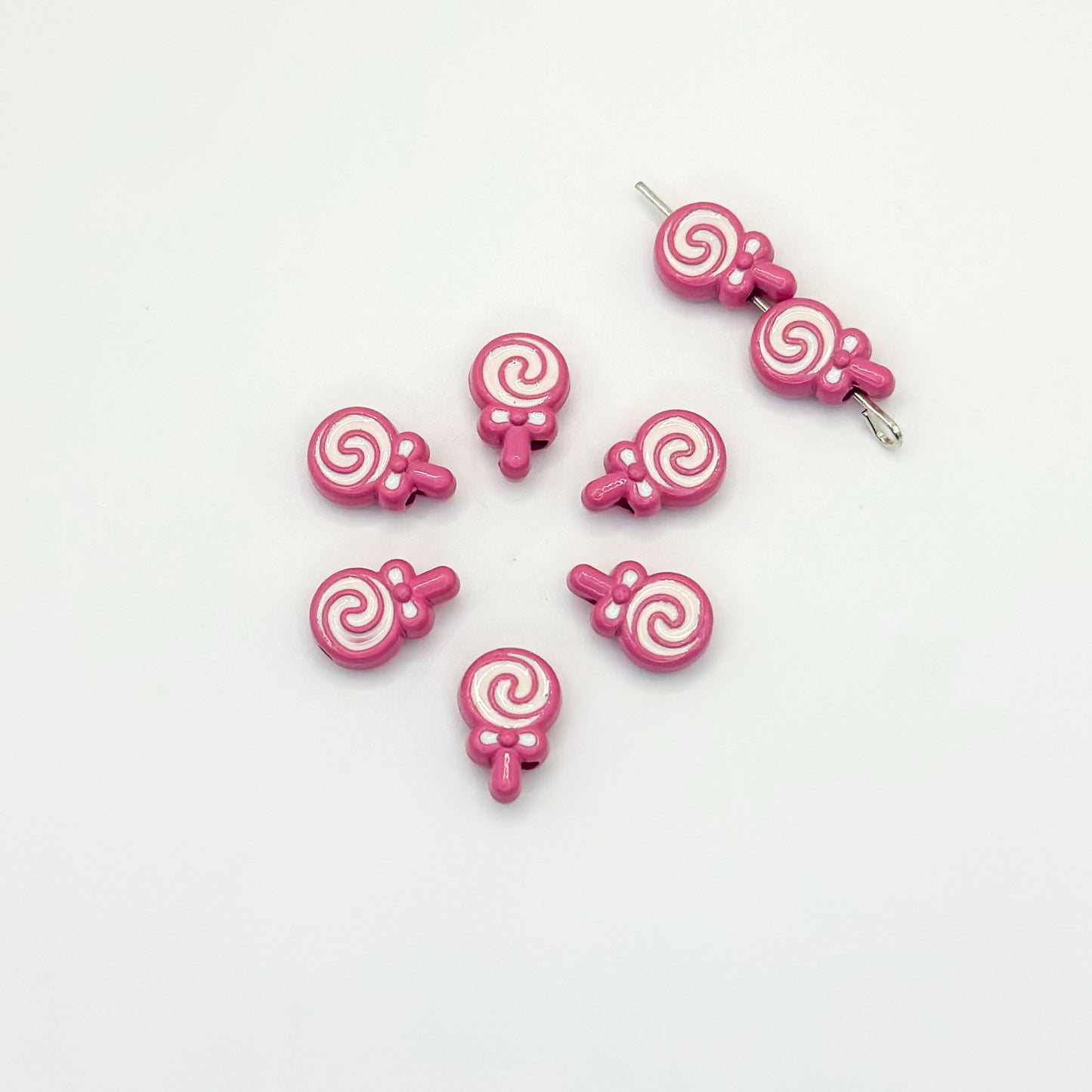 Lollipop Metal Beads 12mm Painted Alloy 10pcs 9