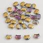 Plating Flat Cat Head Glass Beads 8mm x 10mm Iridescent Colors 30pcs 15