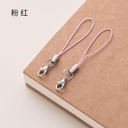 Colorful Phone Strap Keychain Mini Lobster Clasp Nylon Cord 50pcs 15