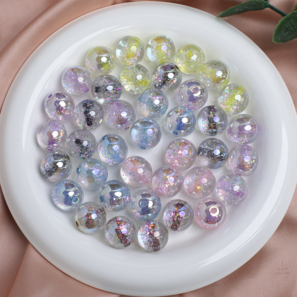 Dyed Core Imitation Opal Resin Beads 8mm Round Mixed Colors 40pcs 5