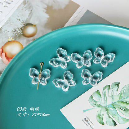 Transparent Butterfly Flower Star Acrylic Beads Single Piece Summer Series 8