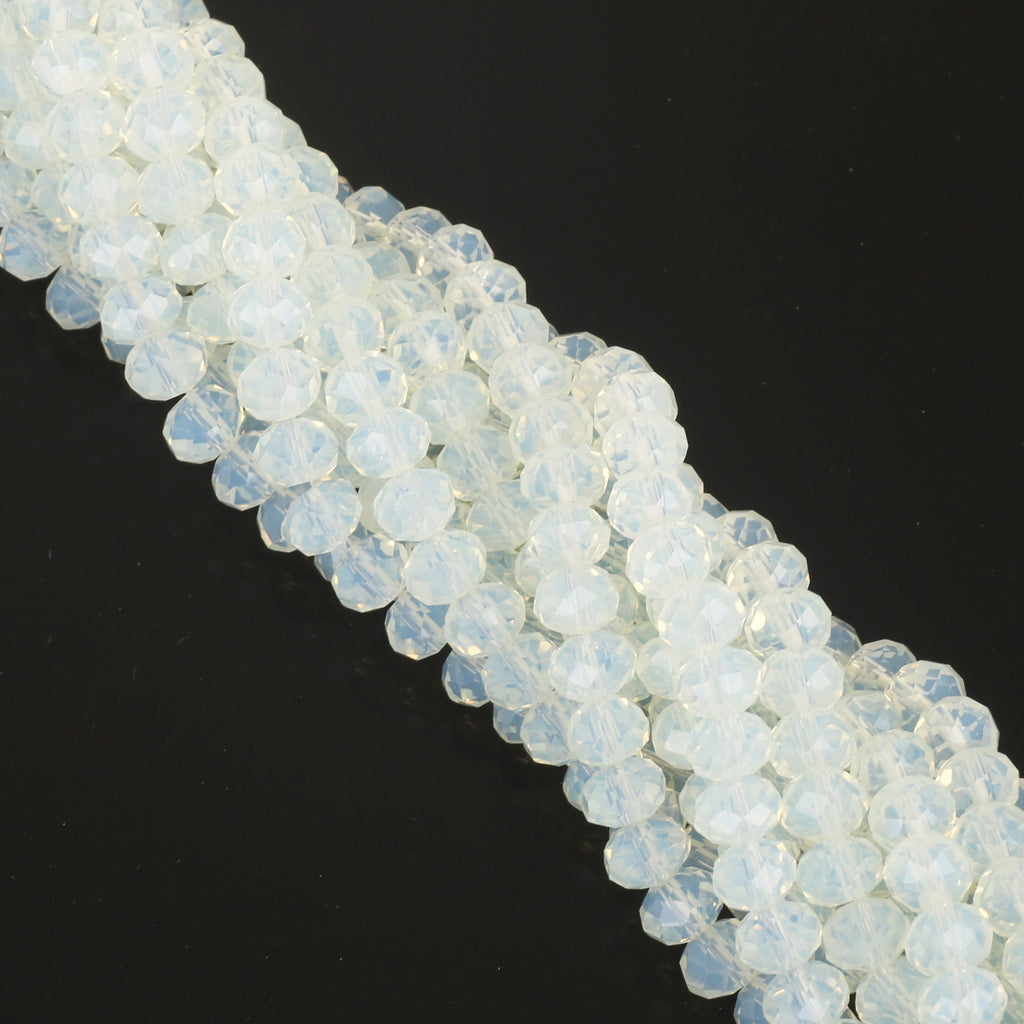 Glass Faceted Spacer Beads 8mm Iridescent Plating 11
