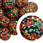 Rhinestone Bubblegum Beads 10-22mm Christmas Red Green Gold Confetti 5pcs
