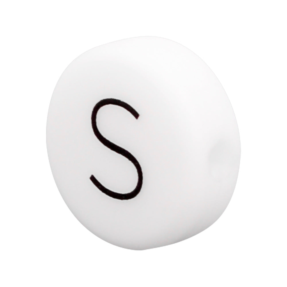 12mm Silicone Letter Beads Flat Round Alphabet Options 20pcs 23