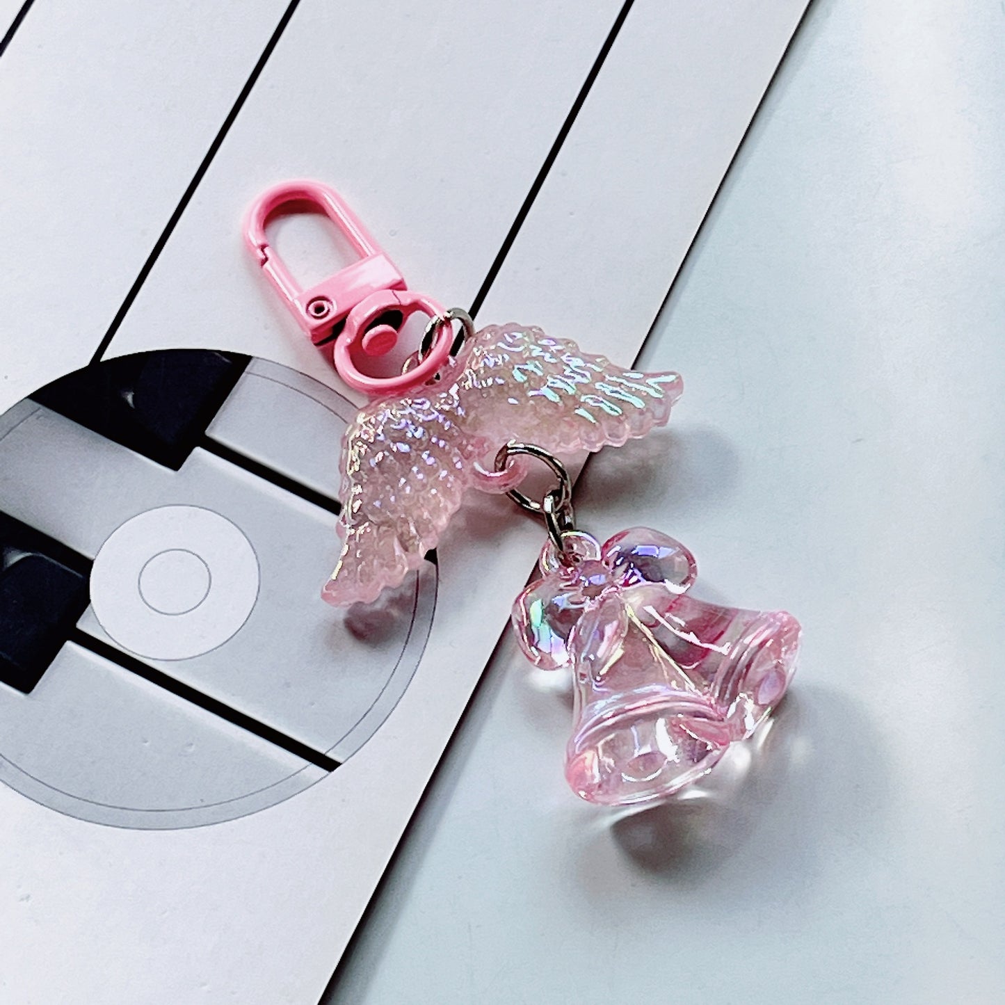 Acrylic Orchid Keychain Transparent Floral Rainbow Hues Charm 12
